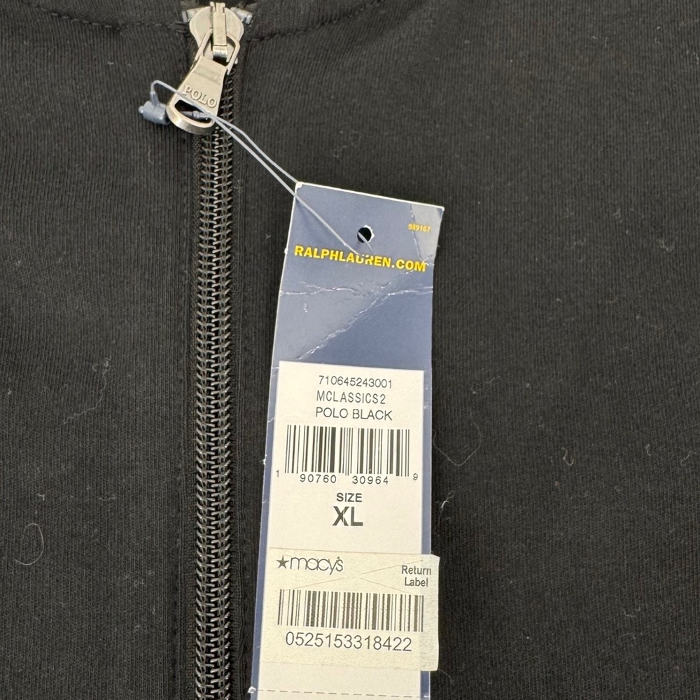 Polo Ralph Lauren Men XL Black Full Zip Track Jacket Triple G Inc Varsity Logo - Picture 6 of 6
